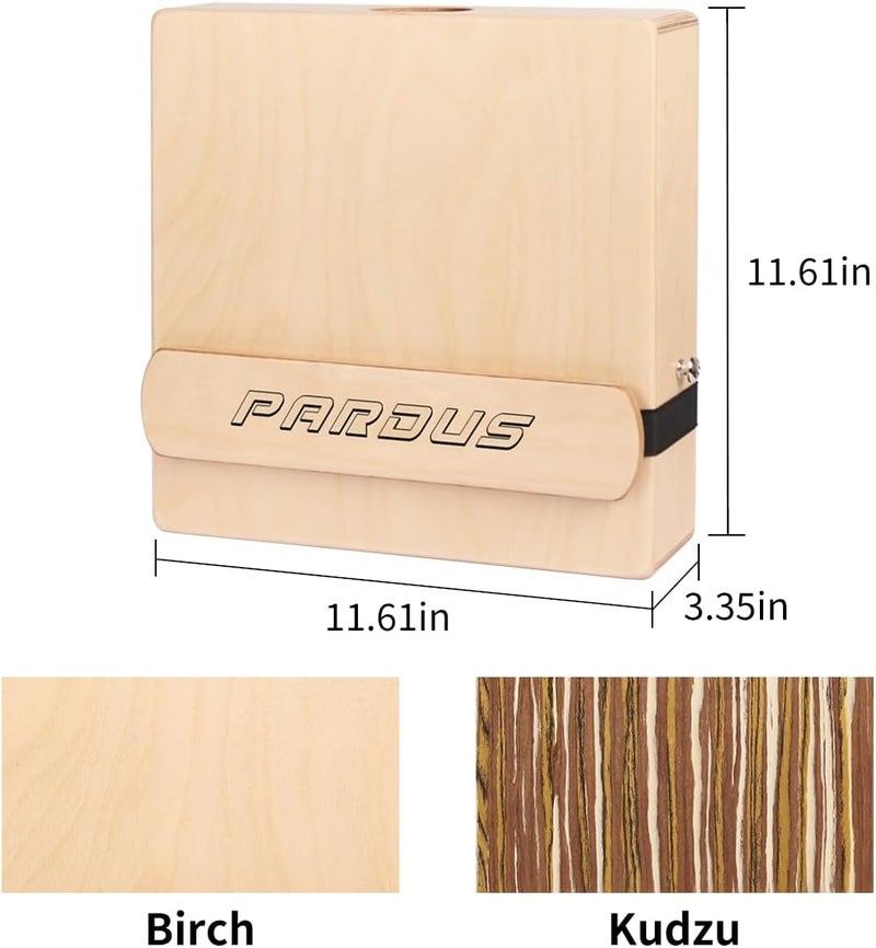 PARDUS Portable Cajon Drum with Removable Snare Straps – Travel Cajon with Dual-Sided Birch & Techwood for Deep and Crisp Sounds – Percussion Musical Instrument – Includes Oxford Carrying Bag - Image 5